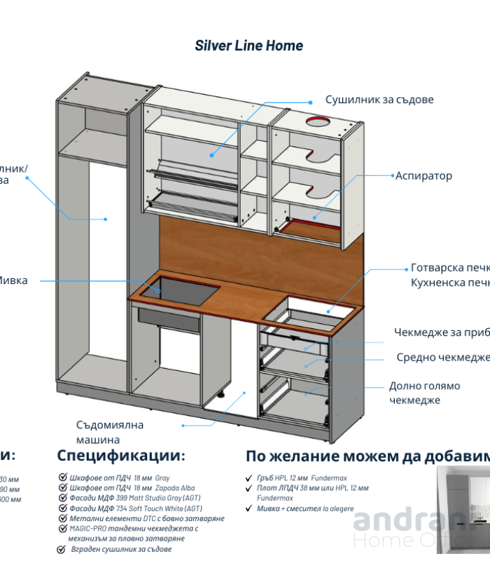 Модулна кухня - SILVER LINE HOME