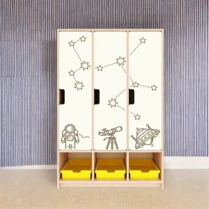 Гардероб с 3 отделения и декоративен фото печат