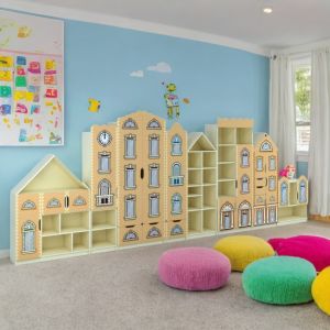 Комплект шкафове  „Стар град”  с фото принт