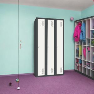 Метален шкаф за дрехи с 3 отделения