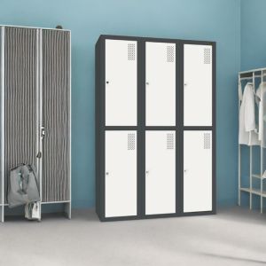 Метален шкаф с 3 секции и 6 отделения